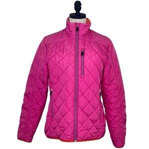 Lands’ End Women's Quilted Pink Jacket - Lightweight Insulated Coat Size Small